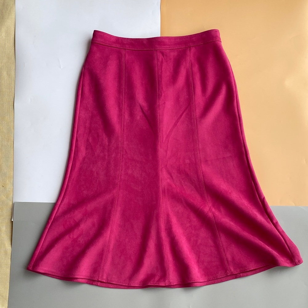 Faux Suede Fuchsia A-Line Skirt